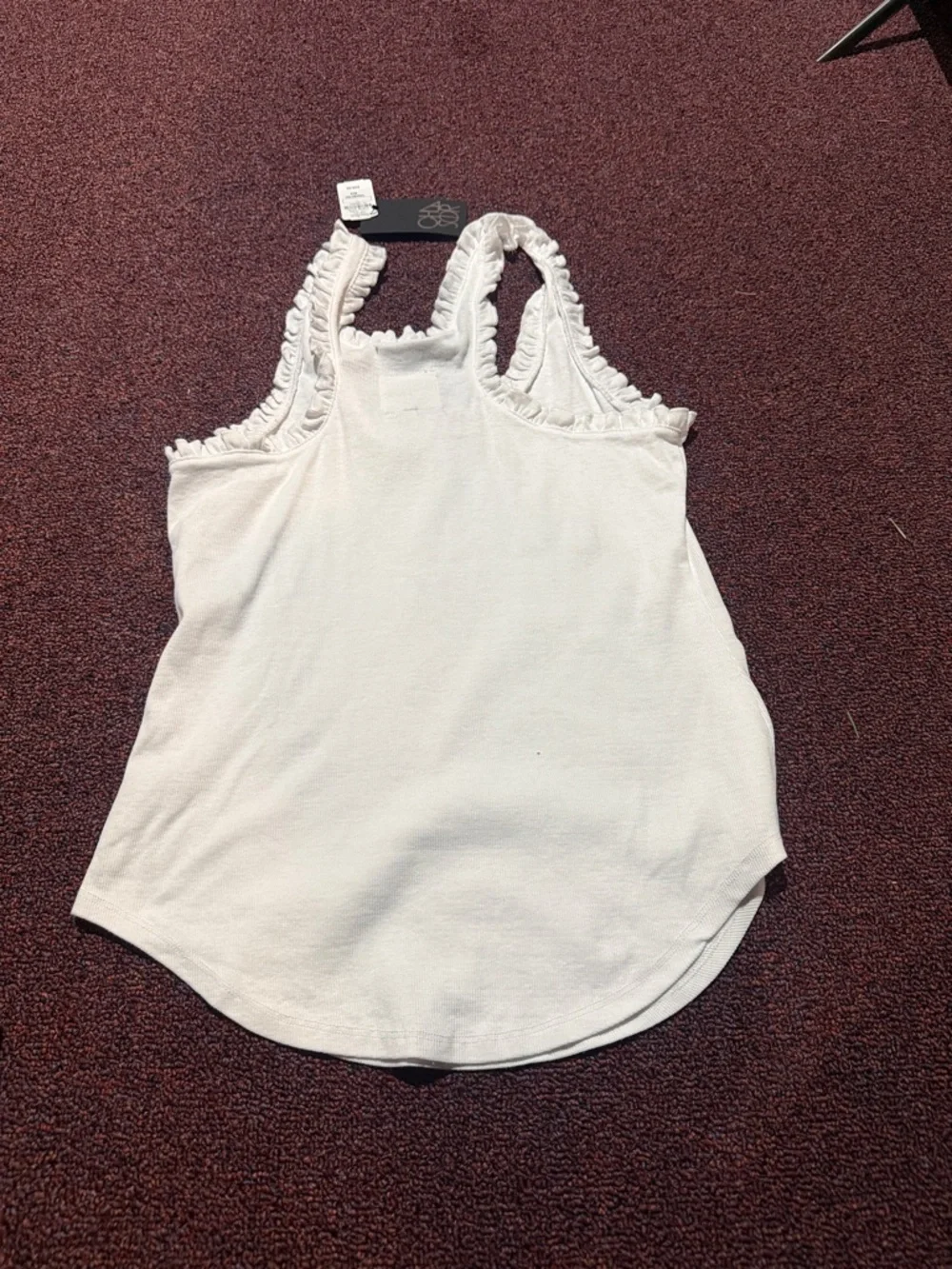 Chaser White Ruffle-Edge Racerback Tank Top - Picture 4 of 4